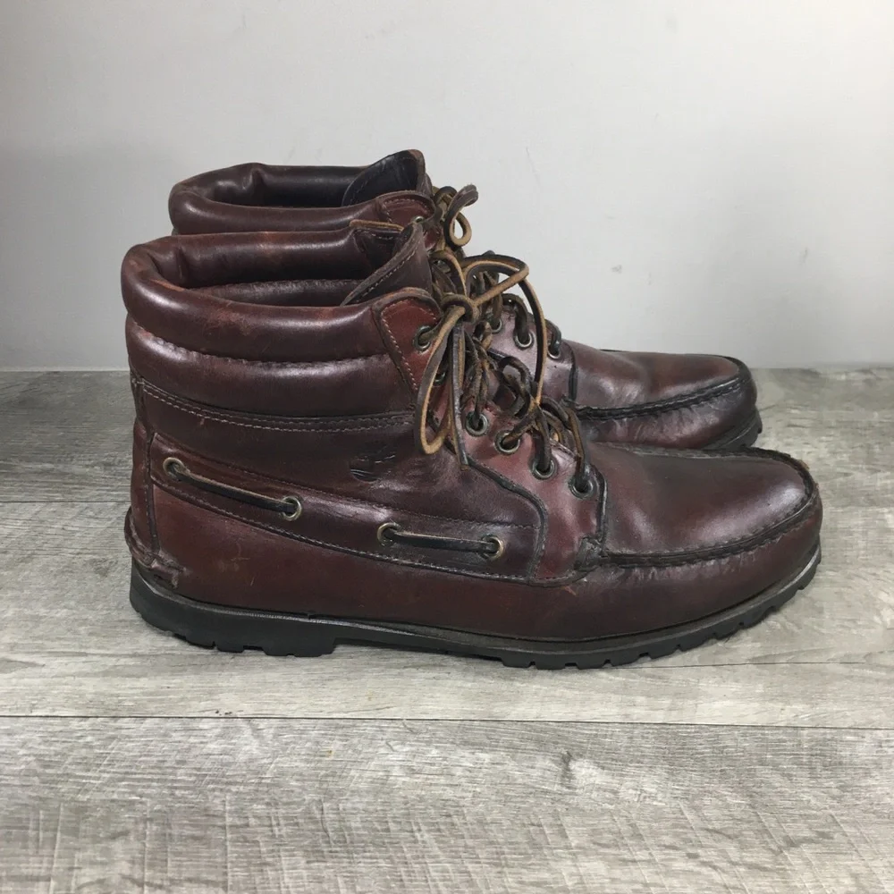 Timberland Chukka Gore-Tex Brown Leather Men’s Moc Toe Rugged Boots Size 11.5
